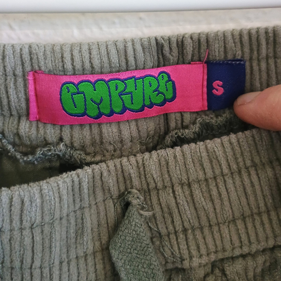 Empyre Relax Fit Pants Green Corduroy Chino Straight Leg Men S Skater Baggy Logo - Picture 6 of 6